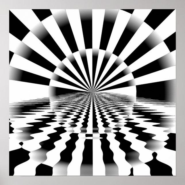 Póster Poster de amanecer de Op art (Frente)