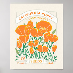 Póster Poster de amapola de California