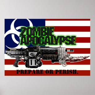 Póster Poster de América de la apocalipsis del zombi