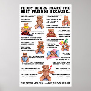 Póster Poster de amigos de Teddy Bear