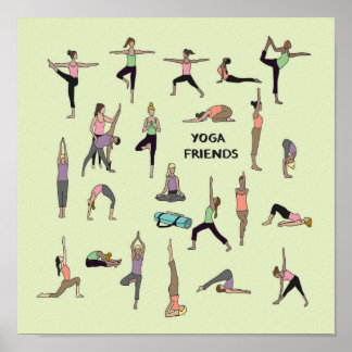 Póster Poster de amigos del yoga