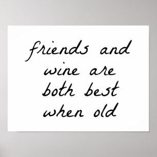 Póster Poster De Amigos Y Vinos