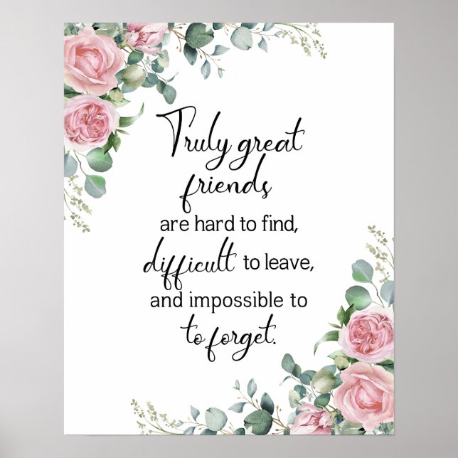 Póster Poster de amistad, cita de verdaderos amigos, esté (Frente)