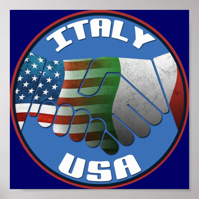 Póster Poster de Amistad de Estados Unidos con Italia (Frente)