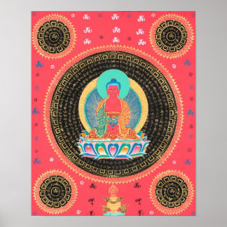 Póster Poster de Amitabha Buddha Thangka