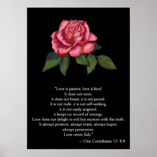 Póster POSTER DE AMOR/ CORINTHIANS 13: Rosa rosa