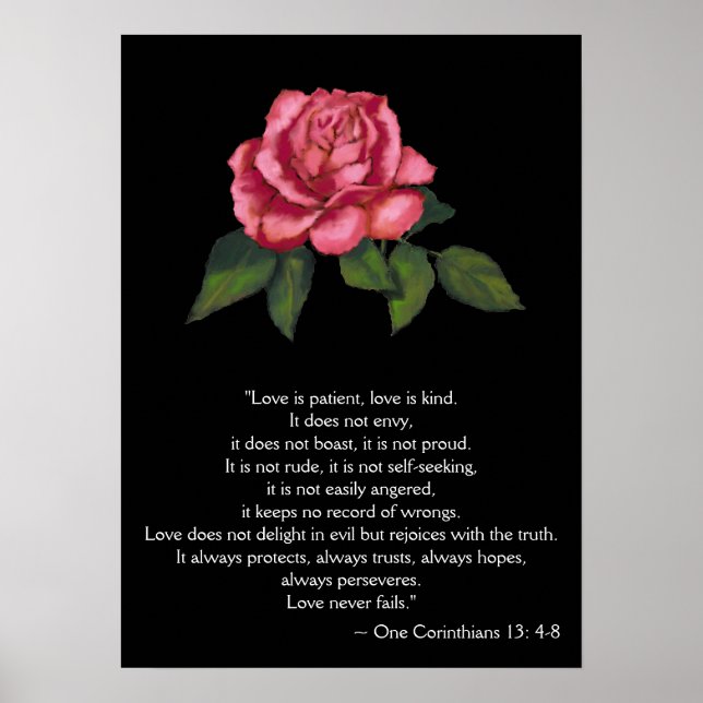 Póster POSTER DE AMOR/ CORINTHIANS 13: Rosa rosa (Frente)
