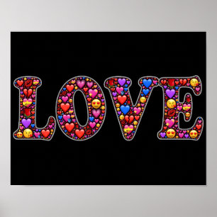 Póster poster de amor de emoji