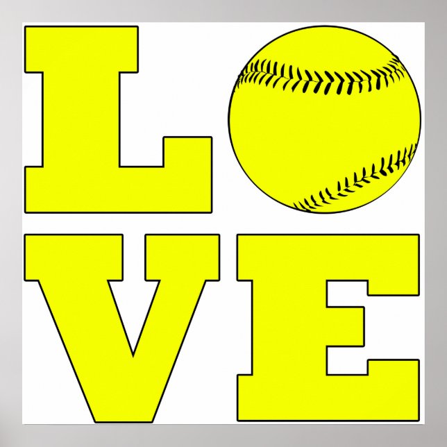 Póster Poster de amor de Softball (Frente)