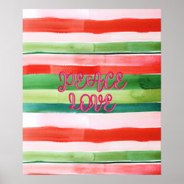 Póster Poster de amor por la paz - Pintura de franjas