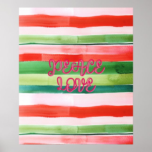 Póster Poster de amor por la paz - Pintura de franjas (Frente)