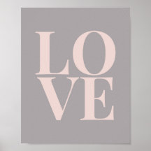 Poster de AMOR rosa y gris
