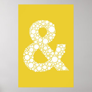 Póster Poster de Ampersand (y símbolo). Texto gris sobre