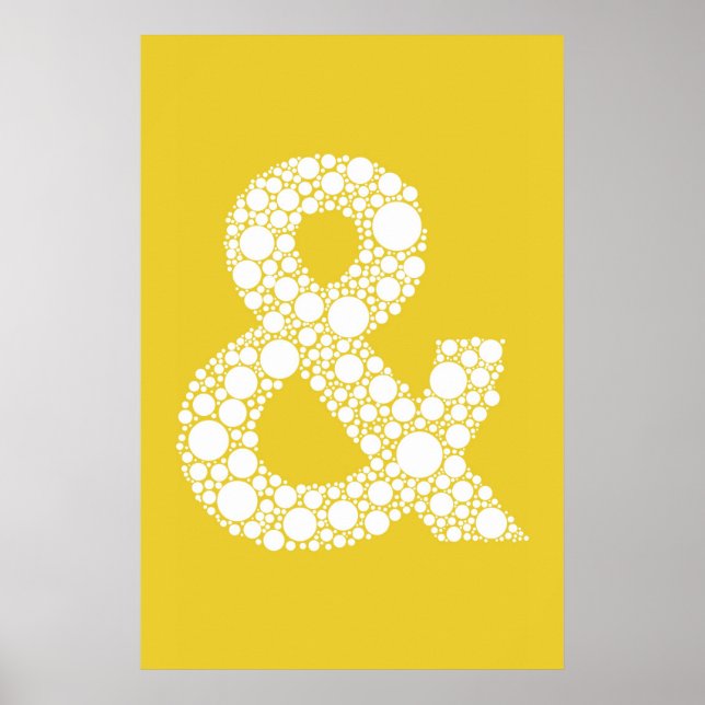 Póster Poster de Ampersand (y símbolo). Texto gris sobre  (Frente)