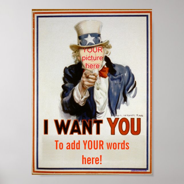 Póster poster de "añadir TUS palabras" (Frente)