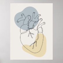 Poster de anatomía cardiaca abstracta mínima moder
