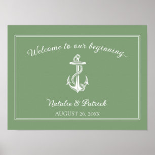 Póster Poster de Anchor Náutico Moss Green