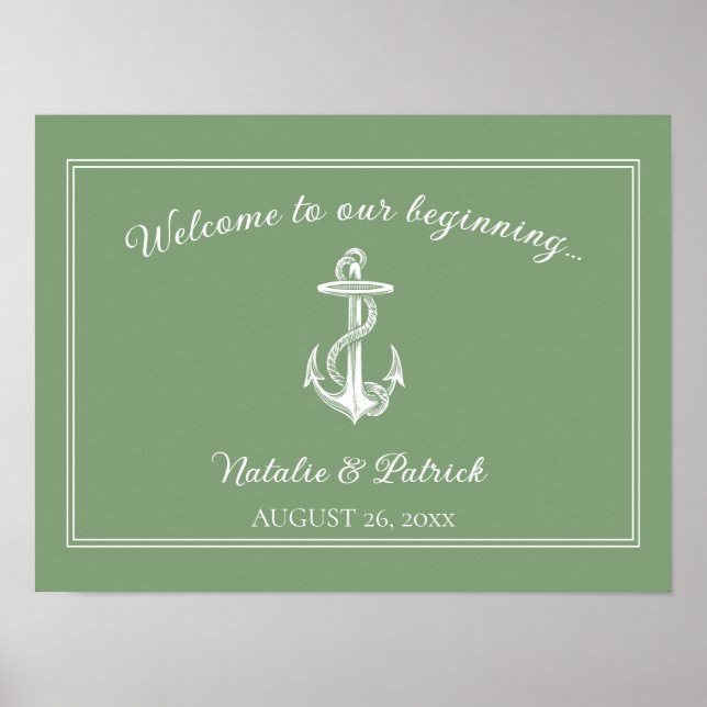 Póster Poster de Anchor Náutico Moss Green (Frente)