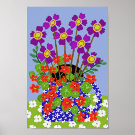Póster Poster de Anemone y Nasturtium
