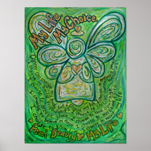 Póster Poster de ángel de cáncer verde de mi vida