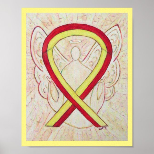 Póster Poster de ángel de la cinta roja y amarilla (Frente)