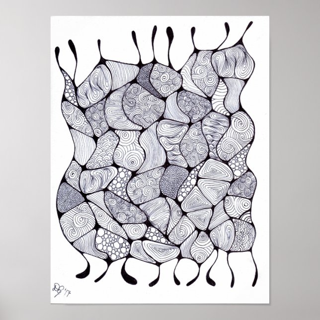 Póster Poster de ángulo de zia blanco y negro (Frente)