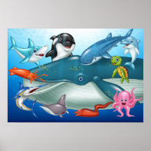 Poster de animales de mar personalizado