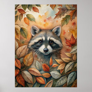 Póster Poster de animales de otoño
