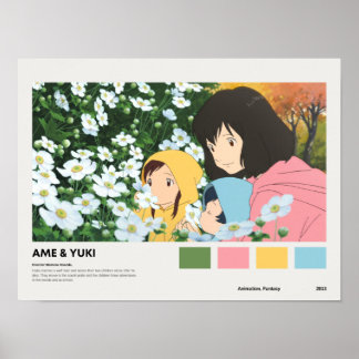 Póster Poster de anime Wolf Children
