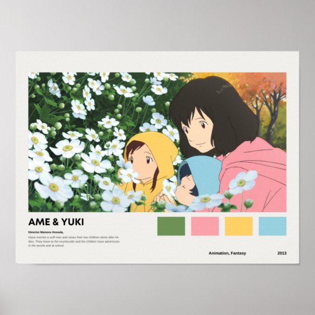 Póster Poster de anime Wolf Children (Frente)