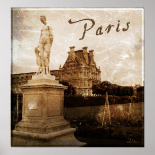 Póster Poster de Antiqued Paris, Francia