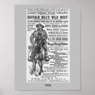 Póster Poster de anuncio de Buffalo Bill en 1902