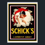 Póster Poster de anuncios de Art Deco de Schick 12 x 16<br><div class="desc">Poster temática art decó para la edición L'Apertif de Schick 12 x 16</div>