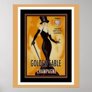 Póster Poster de anuncios de champán Golden Sable
