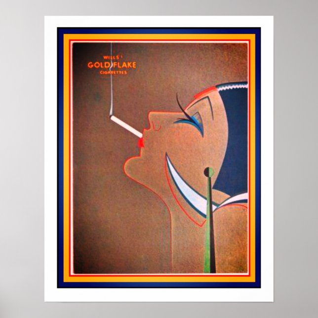 Póster Poster de anuncios de cigarrillos de época Art Dec (Frente)