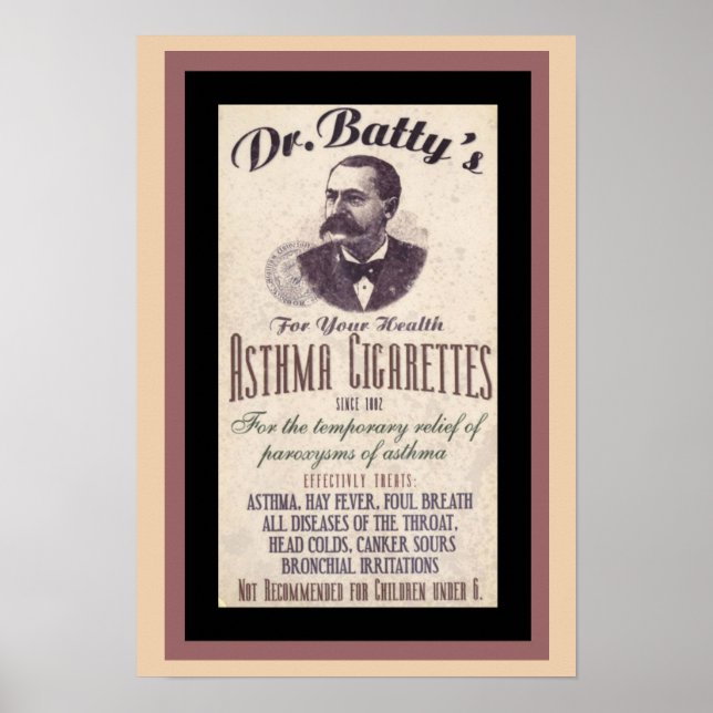 Póster Poster de anuncios de cigarrillos del Dr. Batty (Frente)