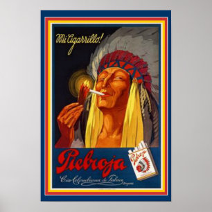 Póster Poster de anuncios de cigarrillos jefe indio 13 x