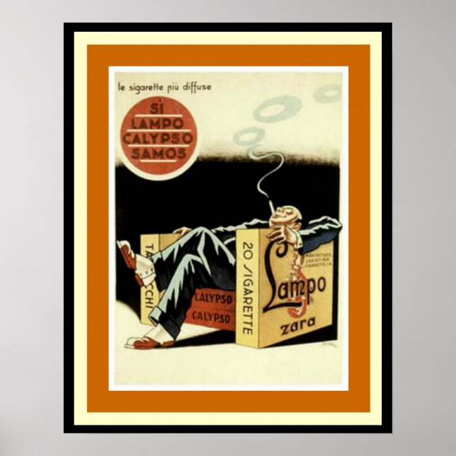 Póster Poster de anuncios de cigarrillos Lampo Calypso Sa (Frente)