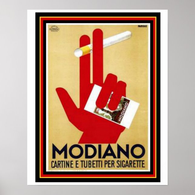 Póster Poster de anuncios de cigarrillos vintage Modiano  (Frente)