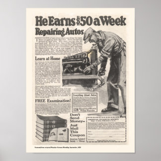 Póster Poster de anuncios de reparación automática de vin