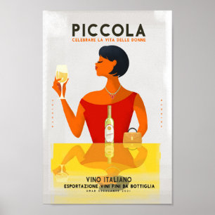 Póster Poster de anuncios de vino italiano