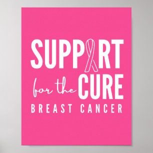 Póster poster de apoyo para el cáncer de mama