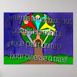 Póster Poster de árbol de diversidad