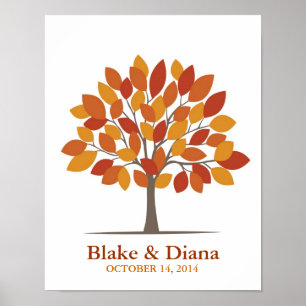 Póster Poster de árbol de firma boda - Natural Fall-SM