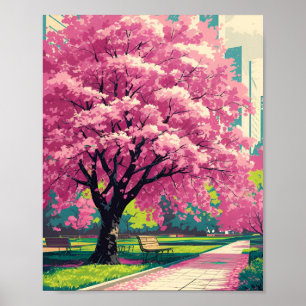 Póster Poster de árbol de flores de cerezo - Primavera im
