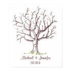 Poster de árbol de huellas dactilares boda (Brown)