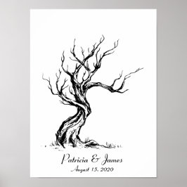 Póster Poster de árbol de huellas dactilares esbozado