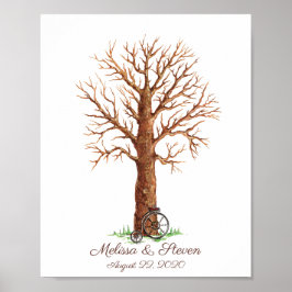 Póster Poster de árbol de huellas digitales de pintura de