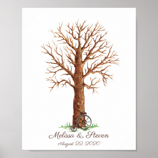 Póster Poster de árbol de huellas digitales de pintura de (Frente)