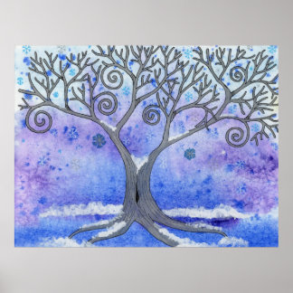 Póster Poster de árbol de invierno